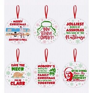 National Lampoon's Christmas Vacation 6Pc Ornament Set Funny Humor Nostalgia NIP